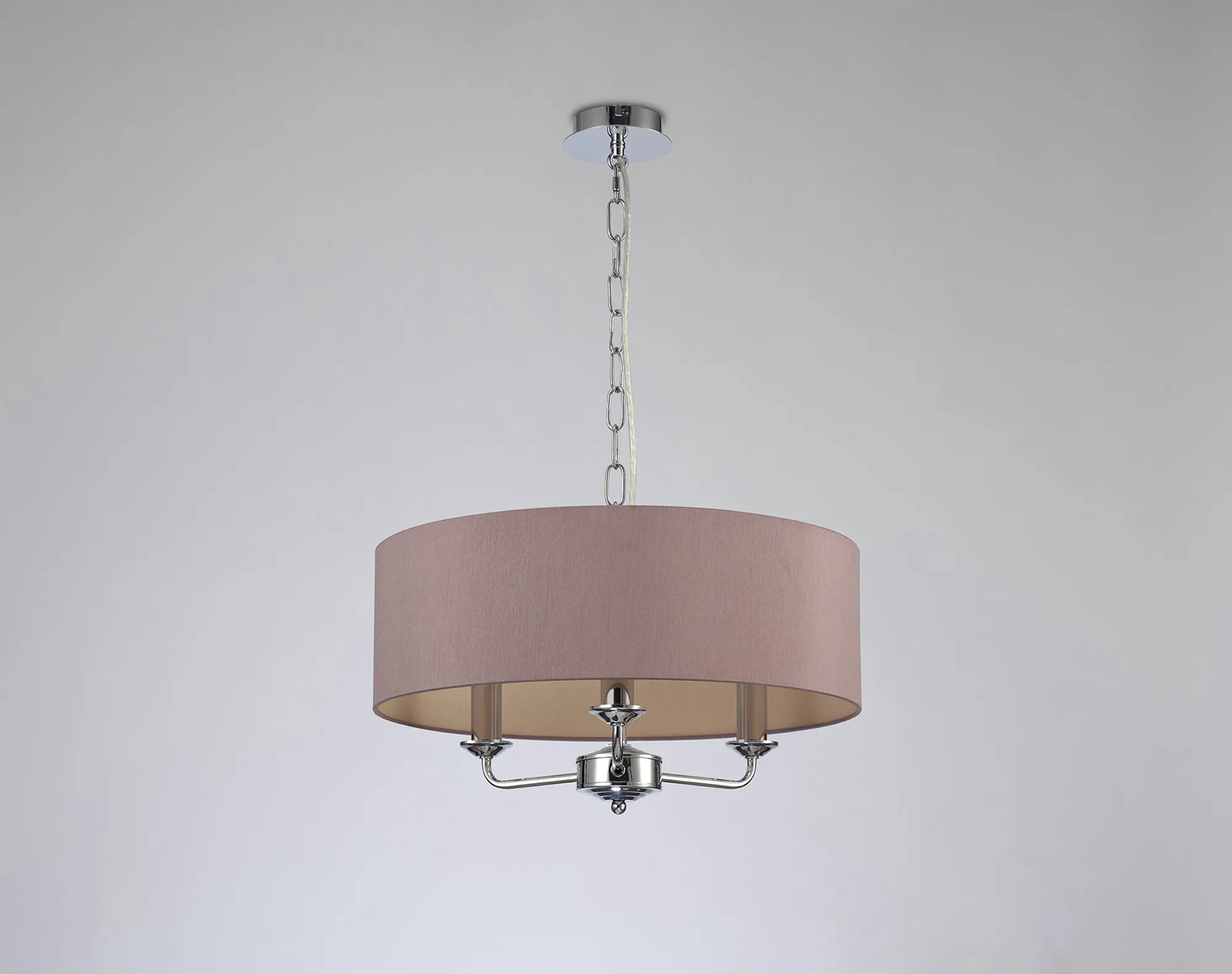 Banyan 45cm 3 Light Pendant Polished Chrome; Taupe/Halo Gold DK0016  Deco Banyan CH TA